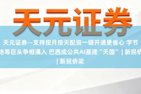 天元证券--支持按月按天配资一键开通更省心 字节卓绝等巨头争相涌入 巴西成公共AI基建“天国” | 新民侨梁